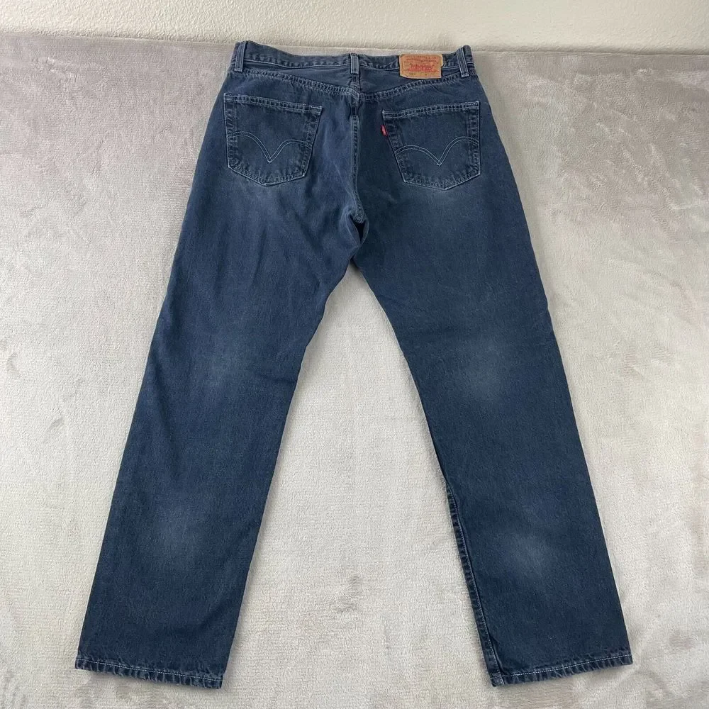 Vintage Levi's 501xx Jeans 34X31 Blue Button Fly Denim Straight 90s Bat Wing Tag